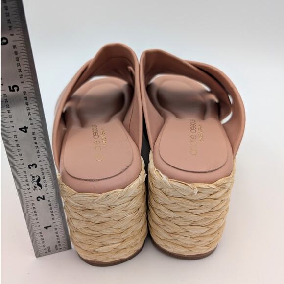 Andre Assous Calesa Leather Espadrille Platform Sandals Pink Size US7-7.5 EU38 - Picture 5 of 11